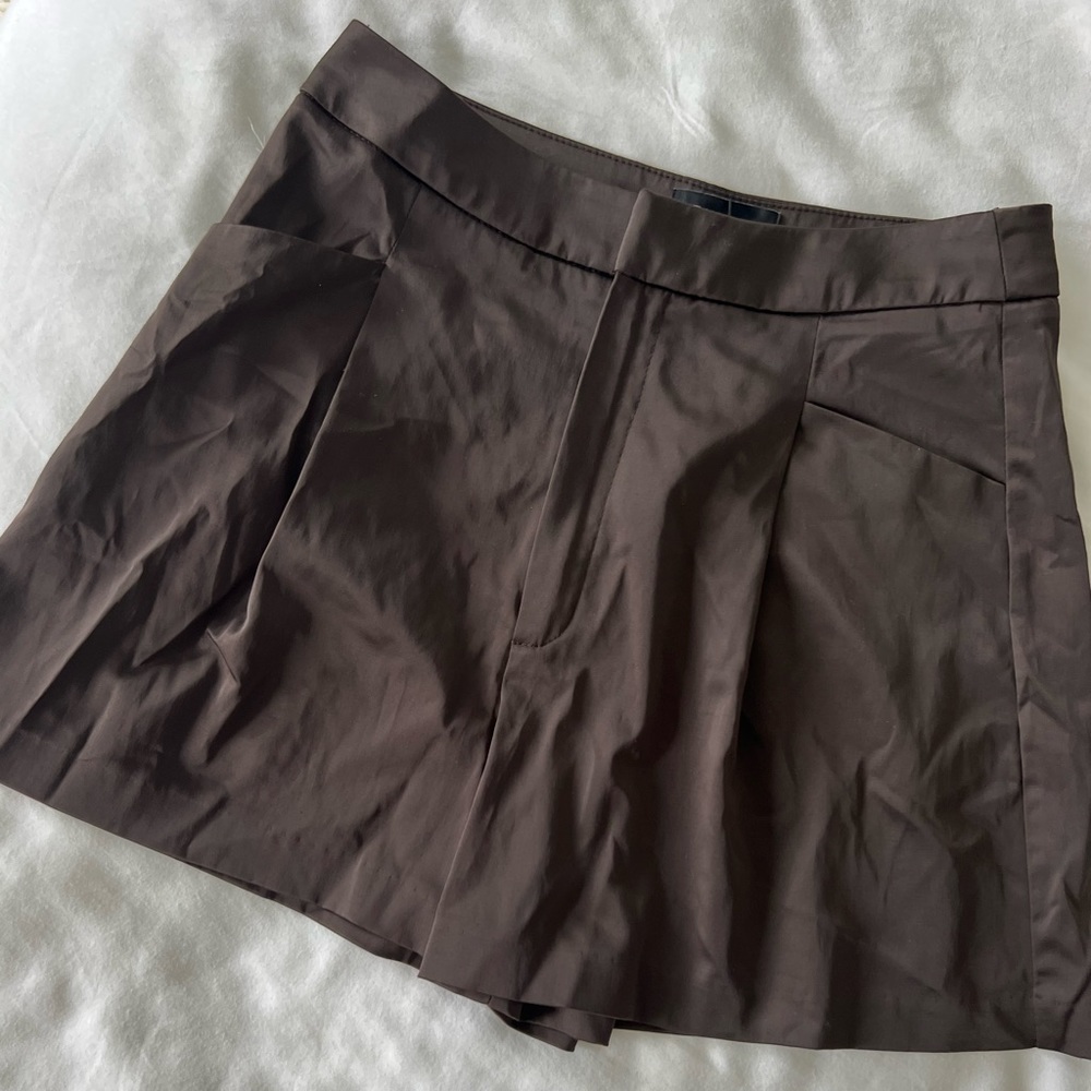 NWT Zara Satin Brown Shorts, Size M
